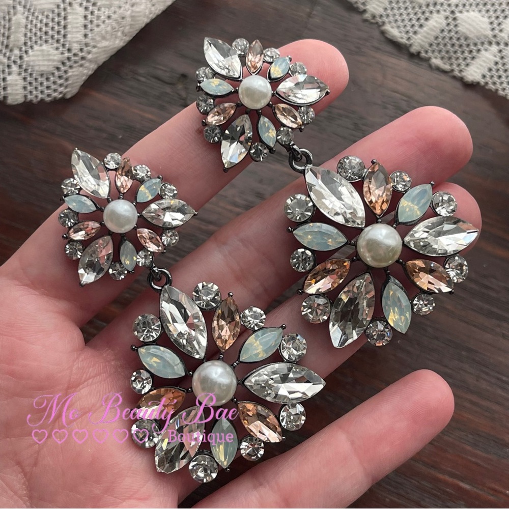 Winter Peach Drop Earrings